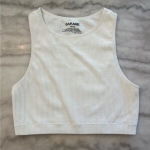 Garage White Crop Top